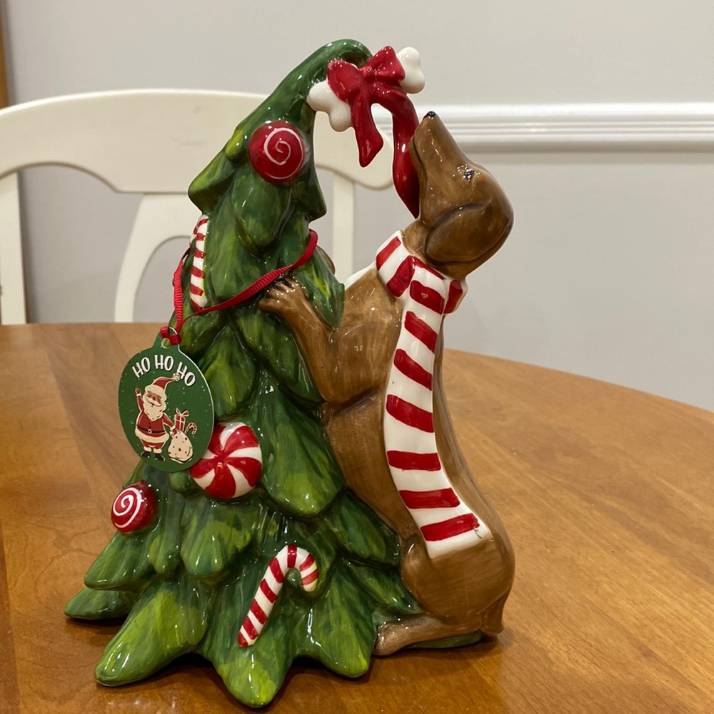 NWT.  BlueSky, Christmas Doxie, ceramic figurine.